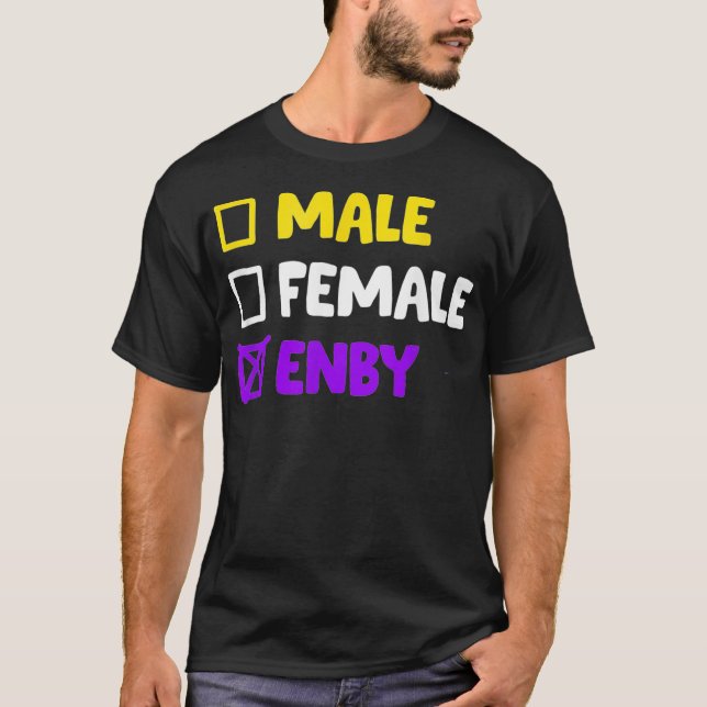 Camiseta Enby Enby Não-Binário Transgênero LGBTQ (Frente)