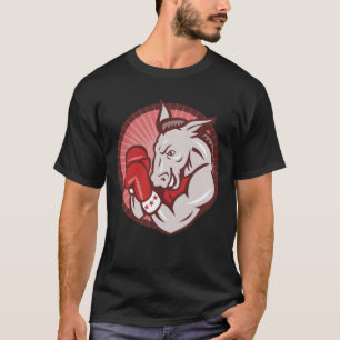 Camiseta Encaixotamento do pugilista da mascote do asno de