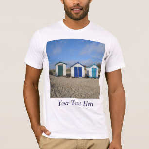 Camiseta Encalhe a foto inglesa do beira-mar da areia dos