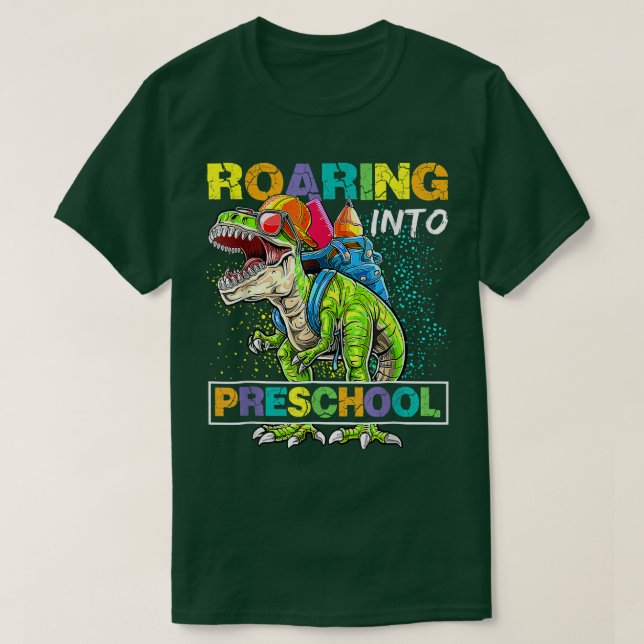 Camiseta Encaminhando Para O Dinossauro Pré-Escolar T Rex D (Frente do Design)