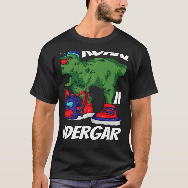 Camiseta Encaminhando para o jardim de infância Dinossauro  (Frente)