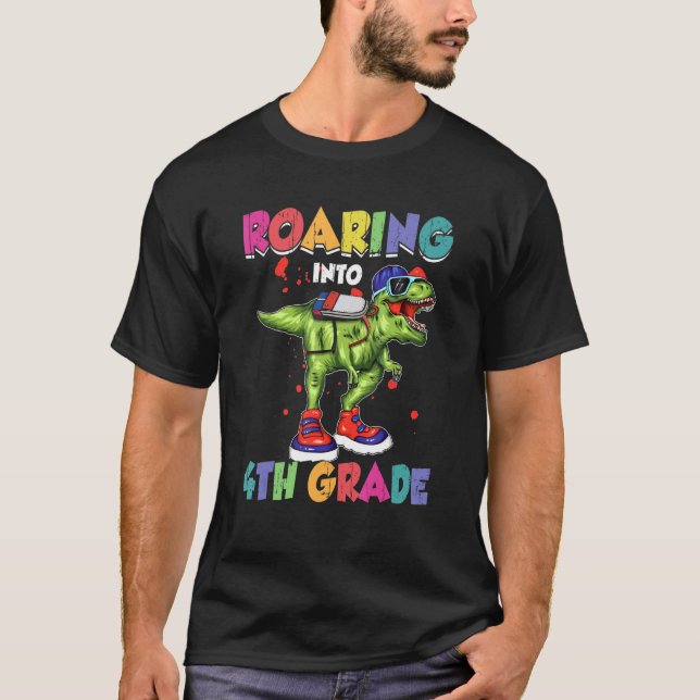 Camiseta Encaminhando Para O Professor De Dinossauro Da 4ª  (Frente)