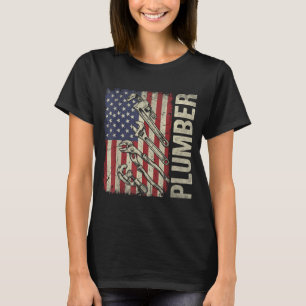 Camiseta Encanador Patriótico Bandeira dos EUA Encanamento