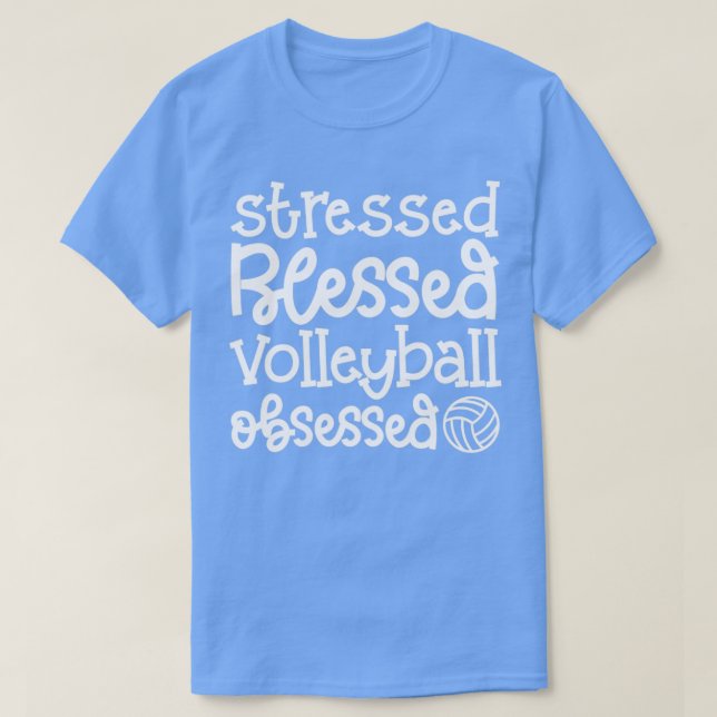 Camiseta Encantada Bênção De Voleibol Obcecada Engraçada (Frente do Design)
