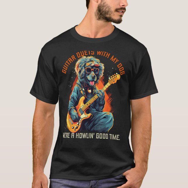 Camiseta Encantado com Dueto de Violão para Cachorros e Men (Frente)
