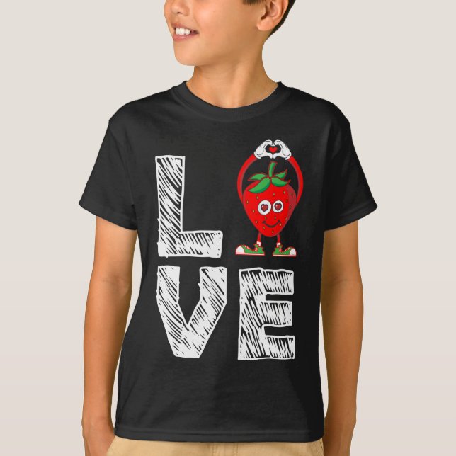 Camiseta Encantado Com Fruta De Morango - Adoro Strawb (Frente)