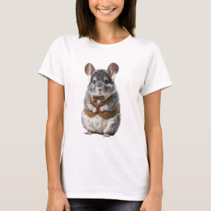 Camiseta Encantador Chinchila Elegante em Gravata Borboleta