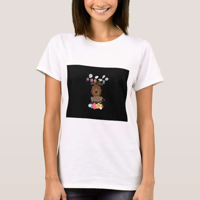 Camiseta Encantador "Flora and Fauna Hakuna Matata" Bebê Li (Frente)