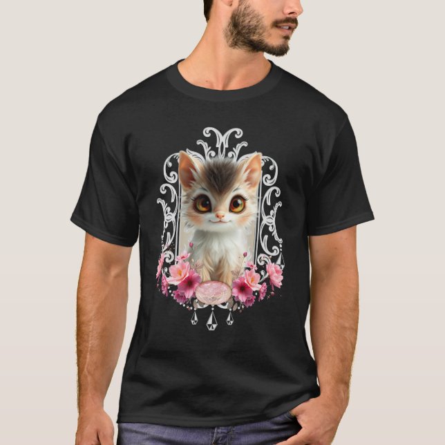 Camiseta Encantador, gatinho fofo (Frente)