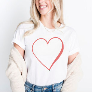 Camiseta Encantador Red Heart Tee para Dia de os namorados