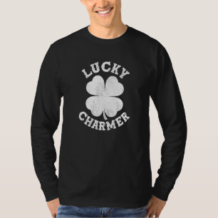 Camiseta Encantador Sortudo Trevo de São Patrício Dia dos H