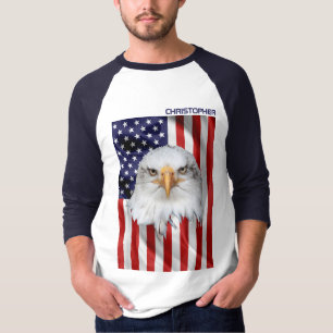 Camiseta Encantadora Águia Americana, A Bandeira Dos EUA, 