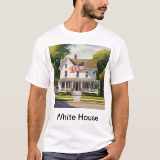 Camiseta Encantadora casa do estilo americano no subúrbio p