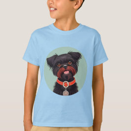 Camiseta Encantadora Ilustração de Cachorro Negro