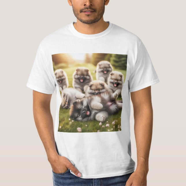 Camiseta Encantadores Cachorros Wolfspitz: Adorables y Jugu (Frente)