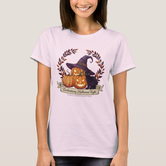 Camiseta Encantando Camisa-T da Bruxa das Noites de Hallowe (Frente)
