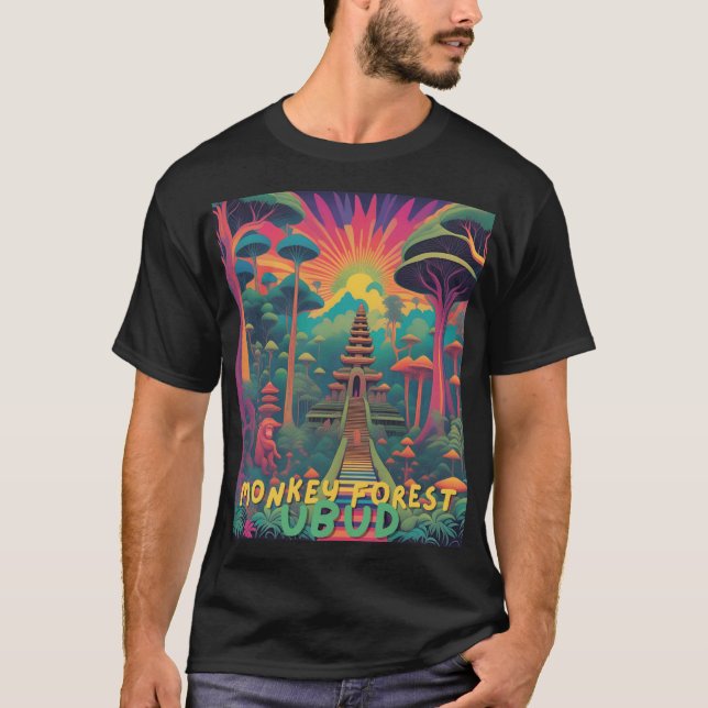 Camiseta Encantando Floresta de Macacos (Frente)