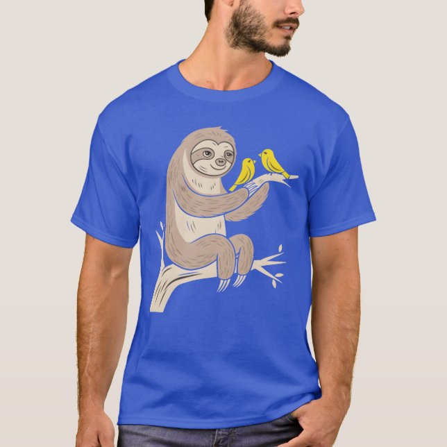 Camiseta Encantando Lama com Pássaros no Amigo do Ramo (Frente)