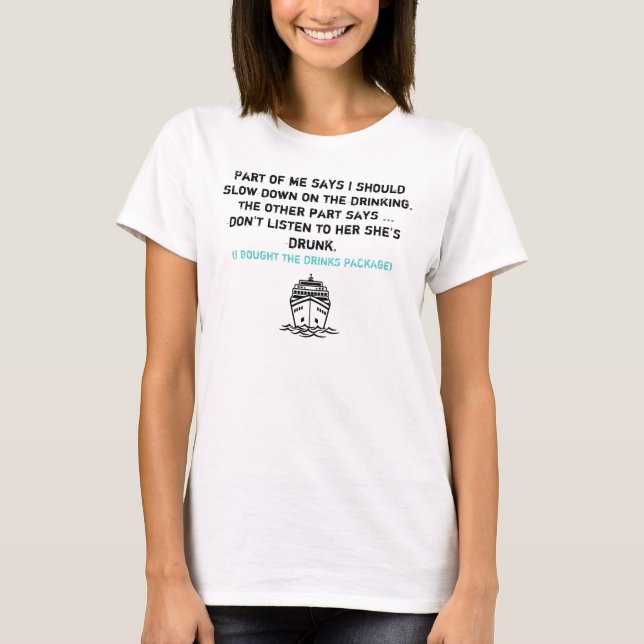 Camiseta Encapsulamento Funny Cruise Ship Bebendos (Frente)
