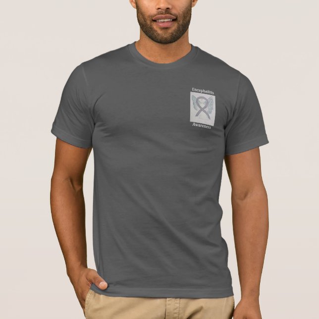 Camiseta Encefalite Silver Sensibilização Fita Anjo (Frente)