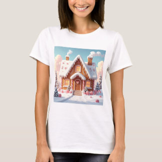 Camiseta Enchanted Gingerbread House in Pastel Winter