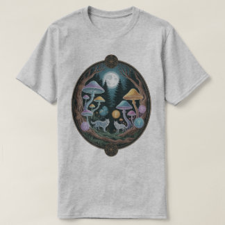 Camiseta Enchanted Moonlit Wolves and Psychedelic Mushrooms