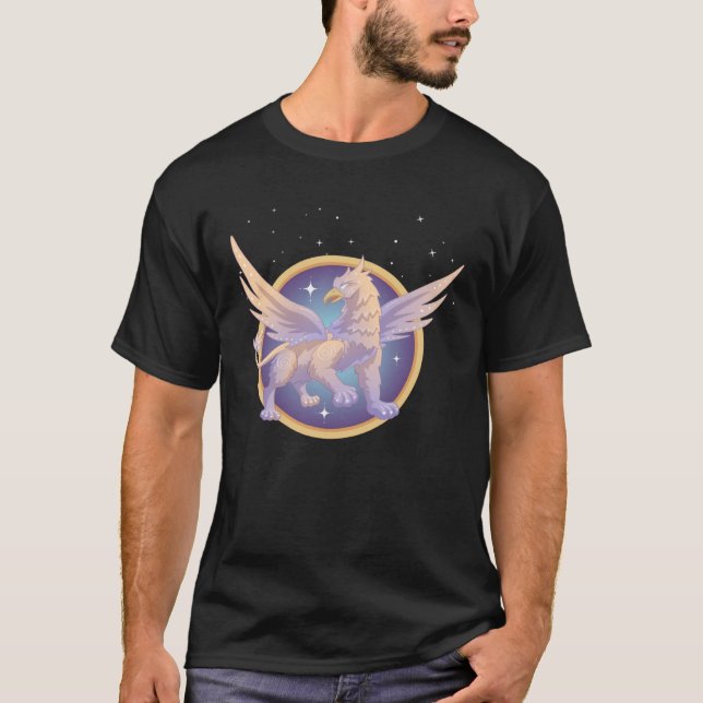 Camiseta Enchanting Griffin graphic with Celestial Backdrop (Frente)