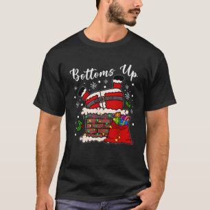 Camiseta Enche O Engraçado Papai Noel Preso Na Chaminé Chri