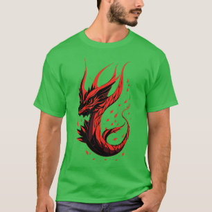 Camiseta Enchendo Frente Vermelha Monocromática do Vetor de