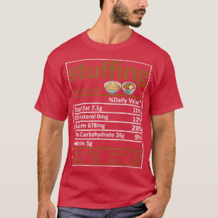 Camiseta Enchimento de Comidas Nutricionais Fatos Engraçado