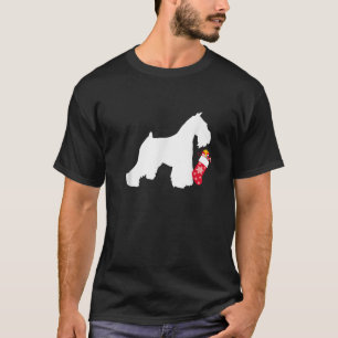 Camiseta Enchimento de meia de Natal do cão Schnauzer Minia