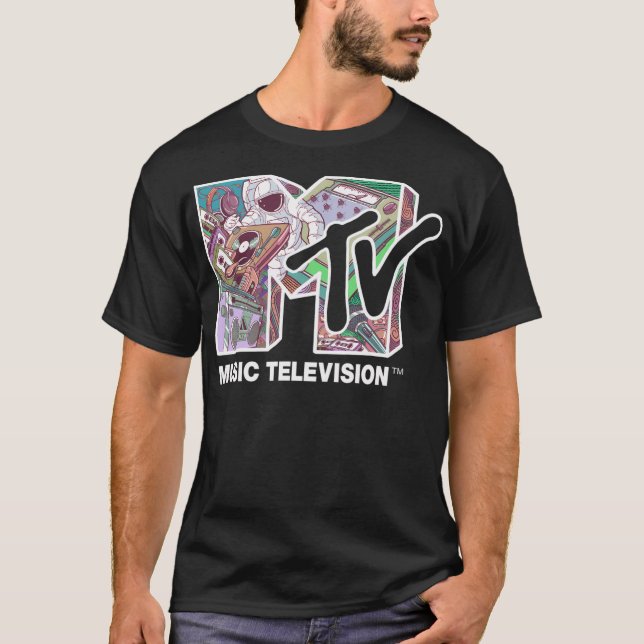 Camiseta Enchimento do logotipo do Astronauta de Televisão  (Frente)
