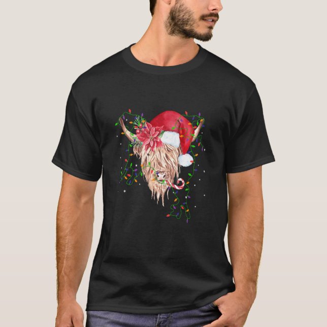 Camiseta Enchimentos de Meia de Natal em Estilo Rústico Vac (Frente)