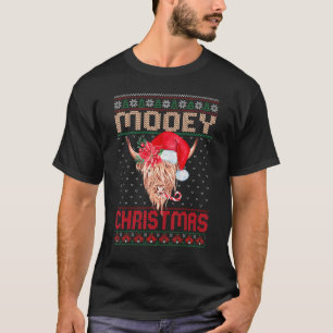 Camiseta Enchimentos de Meia de Natal Mooey Highland Christ