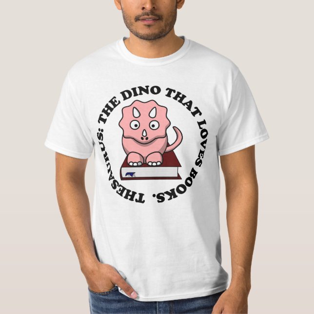 Camiseta Enciclopédia: Um dinossauro que ame livros de (Frente)