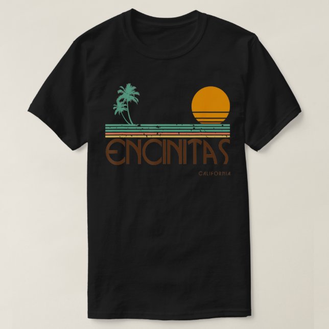 Camiseta Encinitas California Surf Light (Frente do Design)