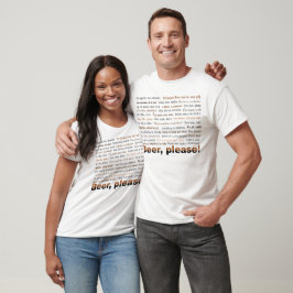 Camiseta Encomendar Cerveja em 36 idiomas