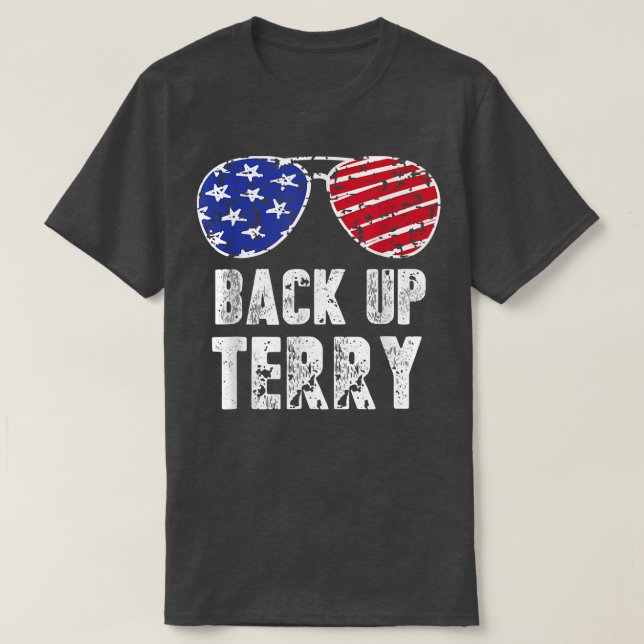 Camiseta Encontra os óculos Terry Sunglass 4 de julho Usa B (Frente do Design)