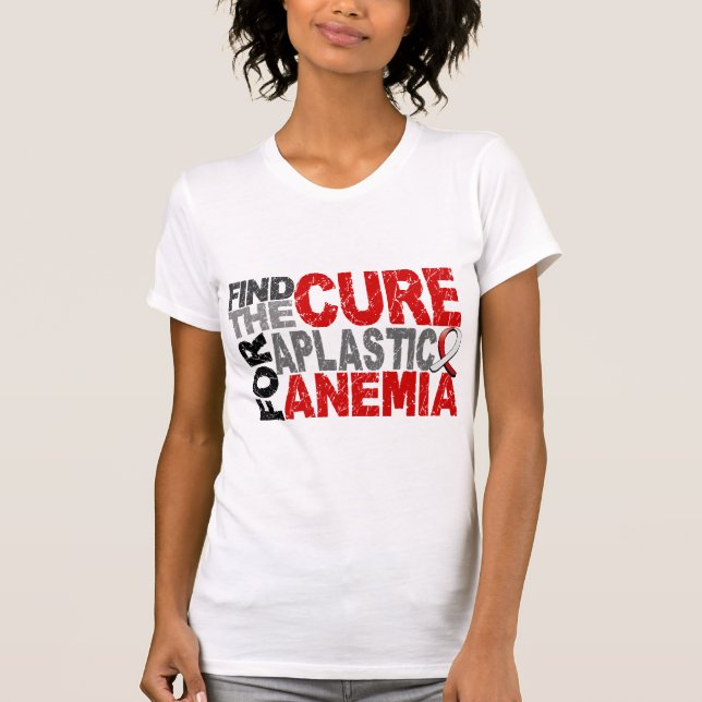 Camiseta Encontre a anemia não plástica da cura (Frente)