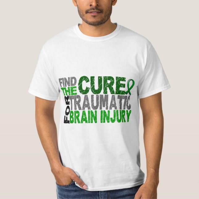 Camiseta Encontre a lesão cerebral traumático TBI da cura (Frente)
