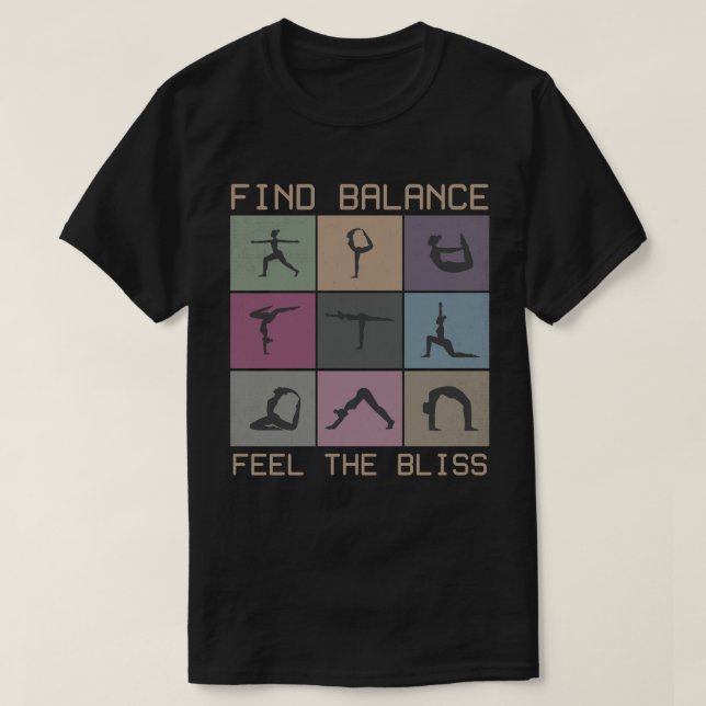 Camiseta Encontre Equilíbrio, Sinta a Felicidade (Frente do Design)