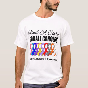 Camiseta Encontre fitas de uma cura para todos os canceres