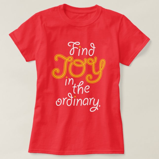 Camiseta Encontre JOY no tee escuro inspiracional comum (Frente do Design)