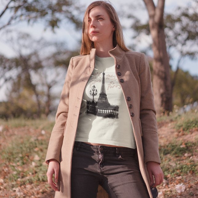 Camiseta Encontre-Me Em Paris, Torre Eiffel Romântica Amant (Criador carregado)