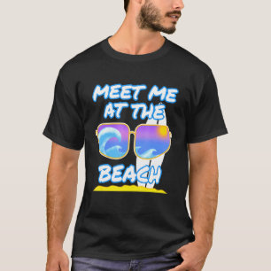 Camiseta Encontre-Me Na Praia Surfando Óculos De Sol Soma