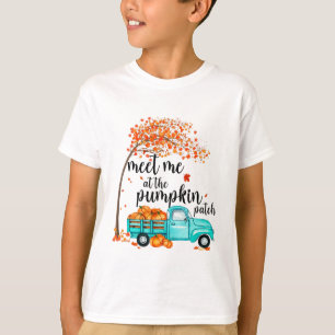 Camiseta Encontre-Me Na Pumpkin Patch Halloween Vintage Tru