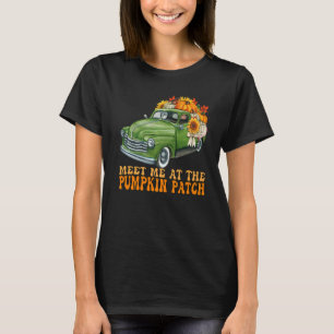 Camiseta Encontre-Me Na Pumpkin Patch Retro Groovy Fall Tru