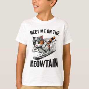 Camiseta Encontre-Me No Meowtain Funny Cat Espiando Um Mo