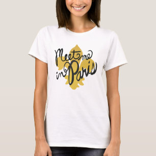 Camiseta Encontre-me no preto e no ouro de Paris