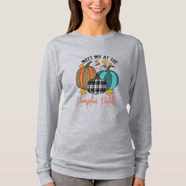Camiseta Encontre-me no Pumpkin Patch (Frente)